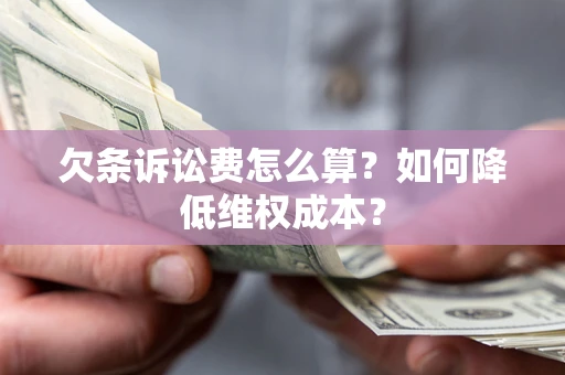 武汉欠条诉讼费怎么算？如何降低维权成本？