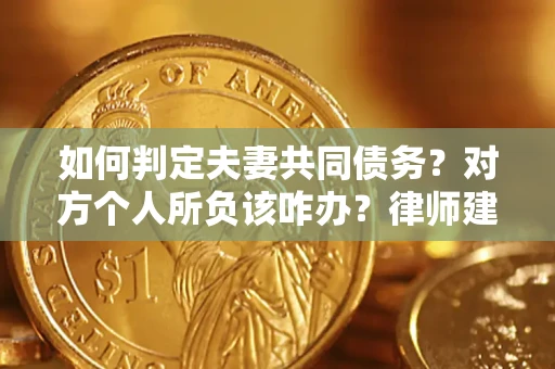 武汉如何判定夫妻共同债务？对方个人所负该咋办？律师建议